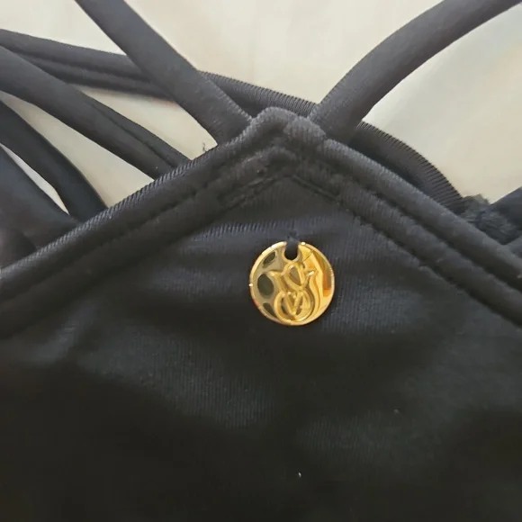 NWT Victoria Secret Black Strappy Bikini Set Top Size M Bottoms size S - Picture 14 of 17